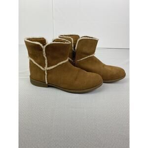 UGG Women’s Colette Chestnut Brown Zip Booties Fur Line Warm Boots Size 5